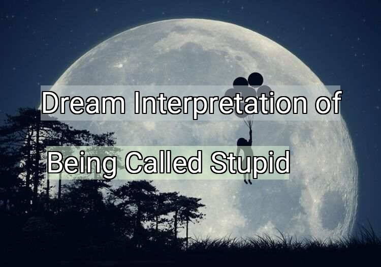 Dream Interpretation of being called stupid - Being Called Stupid dream meaning