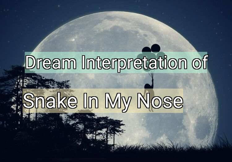 Dream Interpretation of snake in my nose - Snake In My Nose dream meaning